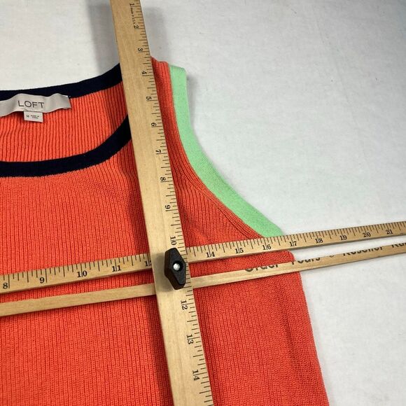 LOFT Sleeveless Sweater Tank Colorblock Casual Preppy Knit Work Pullover MEDIUM - Picture 7 of 10